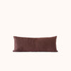 Brown striped rectangular pillow / lumbar against a white background